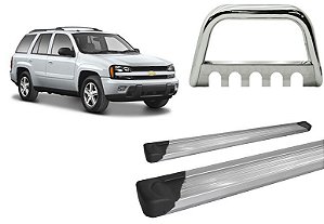 Kit Quebra Mato C/Chapa Estribo Chapa TrailBlazer Cromado