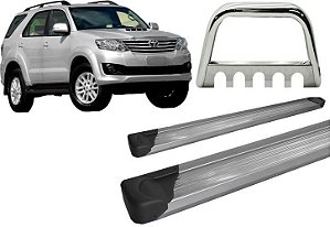 Kit Estribo Plataforma Quebra Mato C/Chapa Cromado SW4 até 2015