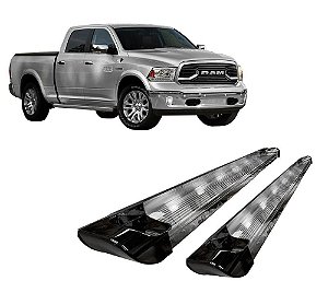 Estribo Personalizado Ponteira Preto Brilhante C Cromado Dodge Ram 12 20