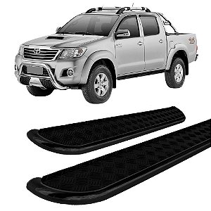 Estribo Lateral Hilux 2005 a 2015 Chapa Aço Preto C D