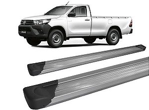 Estribo Hilux 2016 a 2020 Chapa de Aluminio Prata