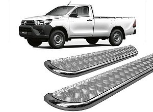 Estribo Hilux 2016 a 2020 Chapa de Aço Cromado