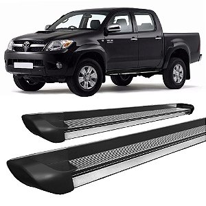 Estribo Hilux 2005 a 2015 Chapa Personalizado Preto C D