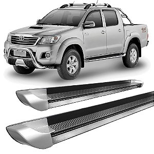 Estribo Hilux 2005 a 2015 Chapa Personalizado Prata C D