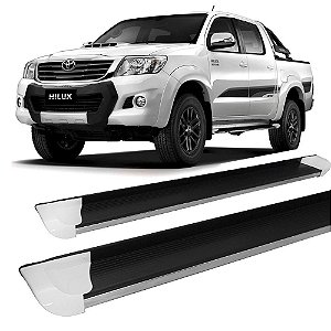 Estribo Hilux 2005 a 2015 Chapa Personalizado Branco C D