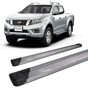 Estribo Frontier 2017 a 2020 Chapa de Aluminio Prata