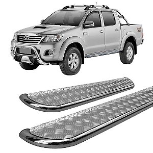 Estribo Chapa de Aço Cromado Hilux 2005 até 2015