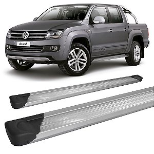 Estribo Amarok C Dupla Plataforma de Alumínio Prata