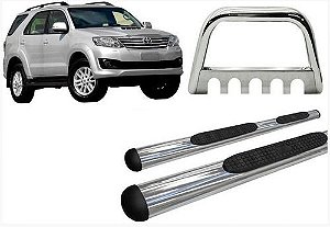 Estribo Oval + Quebra Mato C/ Chapa Cromado Sw4 Até 2015 Kit