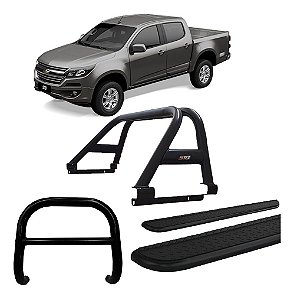 Kit Quebra Mato+estribo Chapa+santo Ant. S10 12/20 Preto