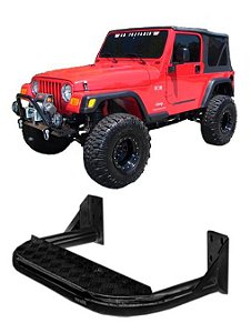 Estribo Chapa Aço  Jeep Wrangler Preto Compatível Até 1988