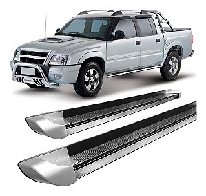 Estribo S-10 S10 1995 À 2011 Cab. Dupla Personalizado Prata