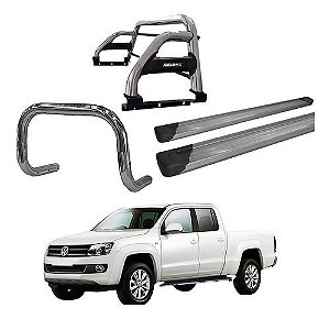 Kit Quebra Mato[estribo Oval]santo Anth2 Amarok Cd Cromado
