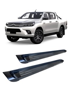 Estribo Alumínio Hilux 2016 E 2020 Cabine Dupla Preto