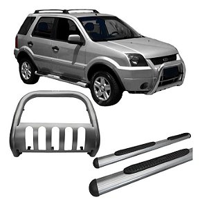Kit Quebra Mato E Estribo Ecosport 2004 A 2007 Grafite
