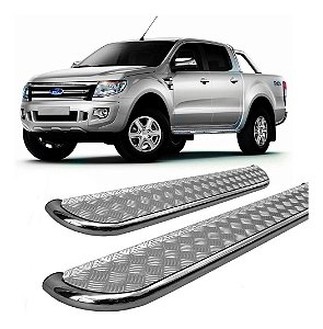 Estribo Lateral Ranger 2013 A 2020 Chapa 2,5  Cromado