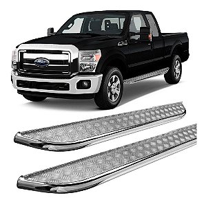 Estribo F-250 Chapa Cabine Simples Roda A Roda Cromado F250