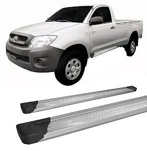 Estribo Lateral Hilux 2005 A 2015 Chapa Aluminio Prata C/s