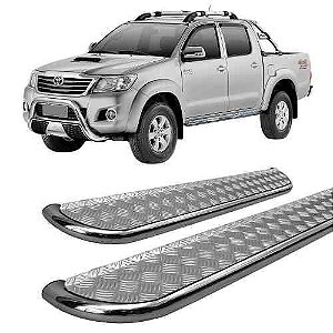 Estribo Hilux 2005 A 2015 Cabine Dupla Chapa Cromado