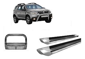 Estribo Personalizado Prata Duster + Quebra Mato C/chapa Kit