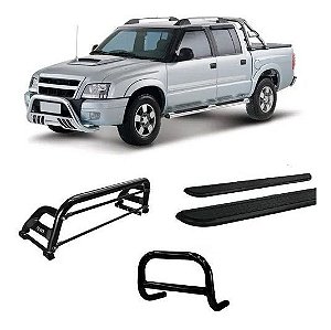 Kit Quebra Mato Sto Antônio Estribo S-10 94/2011 C/d Preto