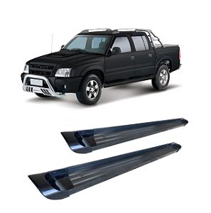 Estribo Alumínio S10 S-10 1995 A 2011 Cabine Dupla Preto
