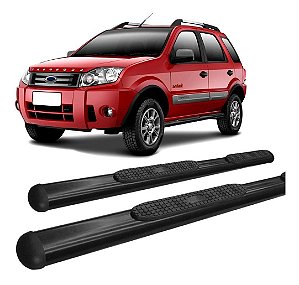 Kit Quebra Mato C/ Peito Aço + Estribo Oval Ecosport Preto