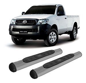 Estribo Hilux 2005 A 2015 Cabine Simples Oblongo Grafite