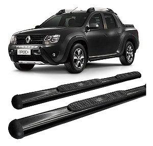 Estribo Lateral Duster Oroch Oblongo Oval Preto Hozz