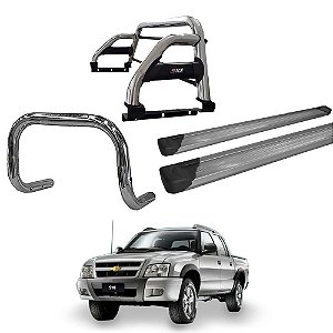 Kit Quebra Mato Santo Antônio H2 Estribo Personalizado S10 94/2011 Cromado C/Dupla