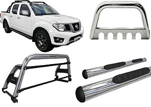 Kit Quebra Mato Santo Antonio H2 Estribo Frontier 08/16 Cromado