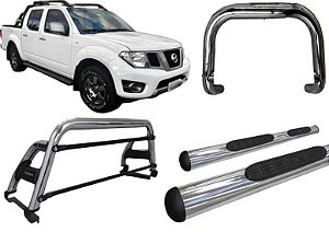 Kit Quebra Mato Santo Antonio H2 Estribo Frontier 08/16 Cromado