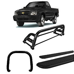 Kit Quebra Mato Santo Antônio H2 Estribo Chapa S10 94/2011 Preto C/Simples