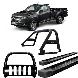 Kit Quebra Mato Santo Antônio Estribo Plataforma S10 12/20 C/Simples Preto
