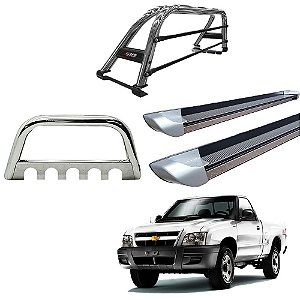 Kit Quebra Mato Santo Antônio Estribo Personalizado S10 94/2011 Cromado