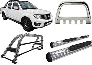 Kit Quebra Mato Santo Antônio Estribo Frontier 08/2016 Cromado