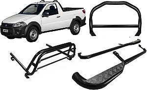 Kit Quebra Mato Estribo Santo Antônio Strada 14/2020 Preto