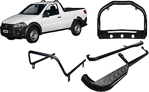 Kit Quebra Mato Estribo Santo Antônio Strada 14/2020 Preto