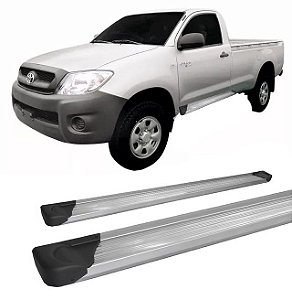 Estribo Lateral Hilux 2005 a 2015 Chapa Alumínio Prata C/S