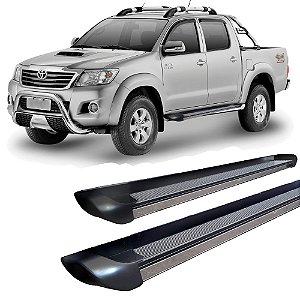 Estribo Hilux 2005 a 2015 Chapa Personalizado Preto  C/D
