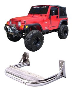 Estribo Chapa Aço  Jeep Wrangler Cromado Compatível Até 1988