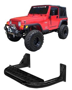 Estribo Chapa Aço  Jeep Wrangler Preto Compatível Até 1988