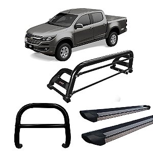 Kit Quebra Mato + estribo pers + santo ant S10 12/20 Preto