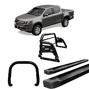 Kit Quebra Mato + estribo plat. 'santo ant' S10 12/20 Preto