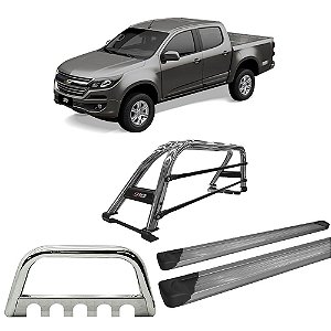 Kit Quebra Mato Estribo Plataforma Santo Antônio S10 12/20 Cromado
