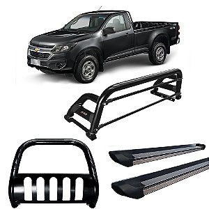 Kit Quebra Mato Santo Antônio H2 Estribo Personalizado S10 12/20 C/Simples Preto