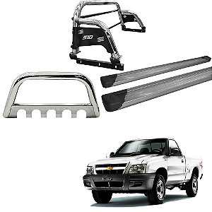 Kit Quebra Mato Santo Antônio H3 Estribo Alumínio S10 94/2011 Cromado