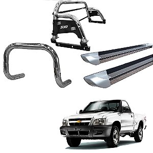 Kit Quebra Mato Santo Antônio H3 Estribo Personalizado S10 94/2011 Cromado