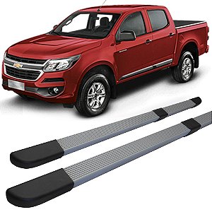Estribo S10 2012 a 2020 Quadrado Modelo Original Prata C/D