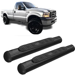 Estribo OVAL OBLONGO preto F-250|F250 C/Simples
